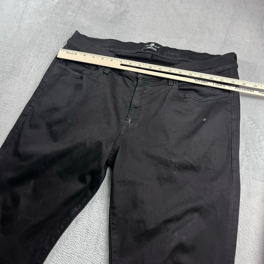 7 For All Mankind Jeans Mens 36x26 Black Slimmy Luxe Sport Stretch Straight